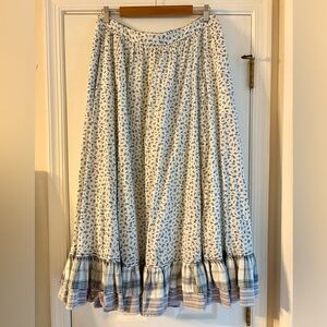 Anthropologie Pilcro Blue and White Floral Maxi Skirt